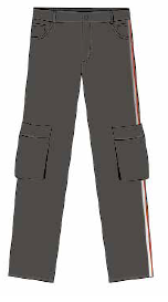 PANTALON GRIS CARGO ES 18  tipo jean, cargo con cinta reflextiva