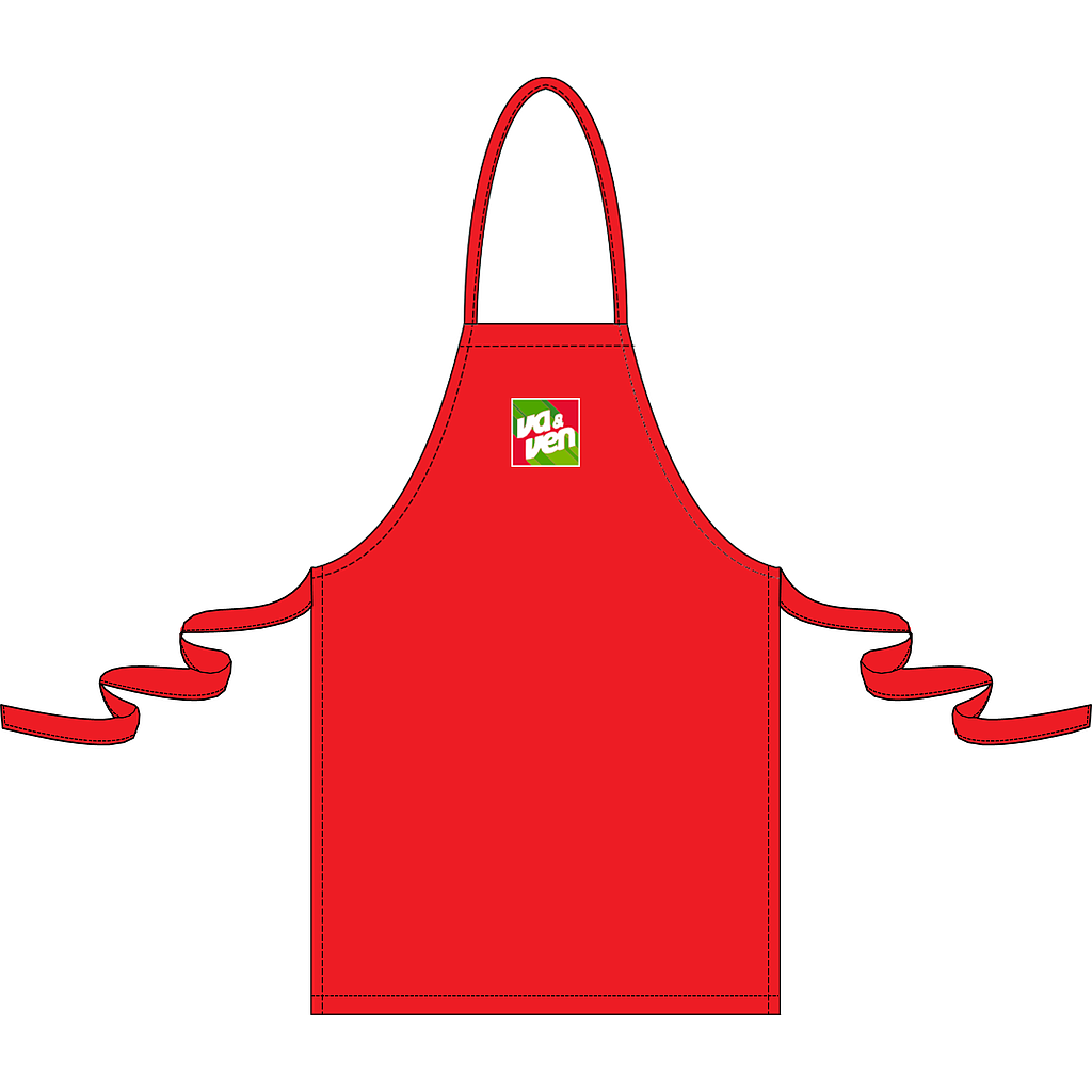 DELANTAL ROJO CON LOGO VA&VEN