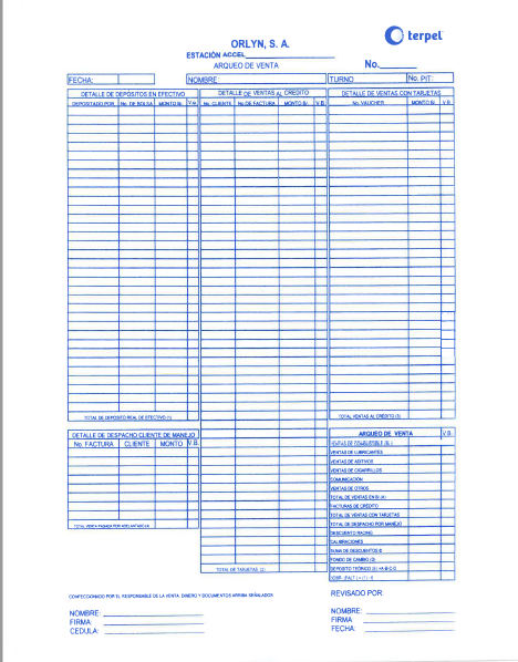Formato Arqueo Ventas