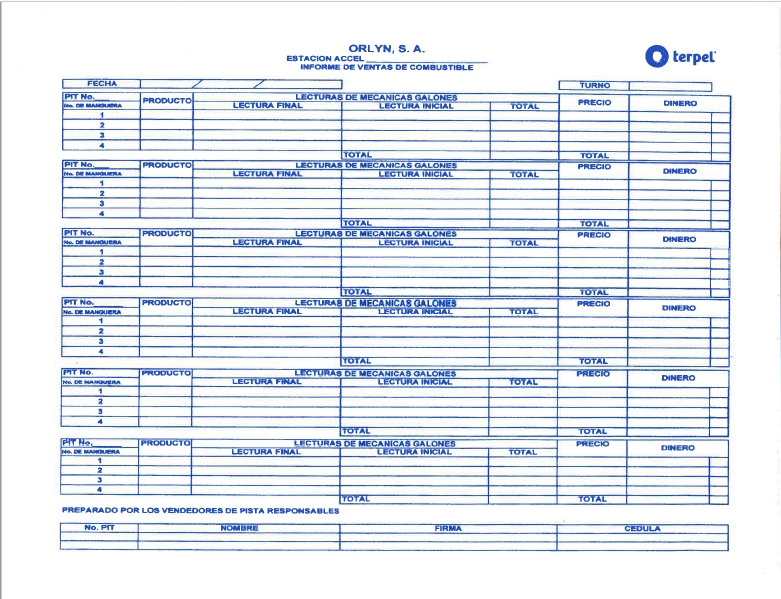 Formato Ventas Combustible
