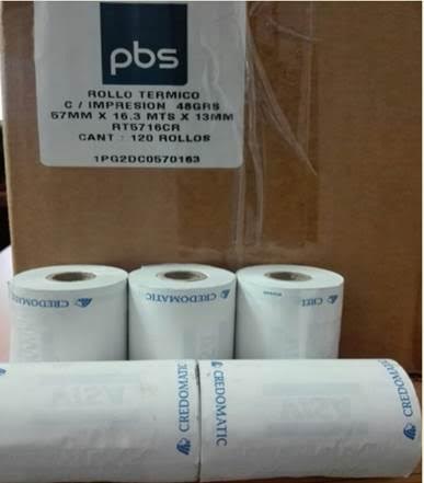 Rollo térmico para tarjeta de crédito BAC CREDOMATIC