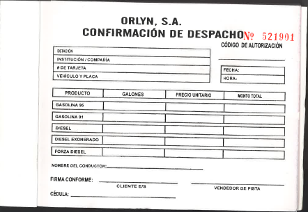 Libreta Confirmación de Despacho
