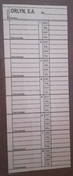 TARJETAS DE MARCACION PRIMERA QUINCENA